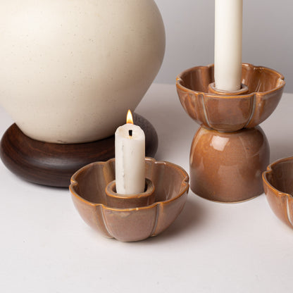 2 Bougeoirs Fleur Café