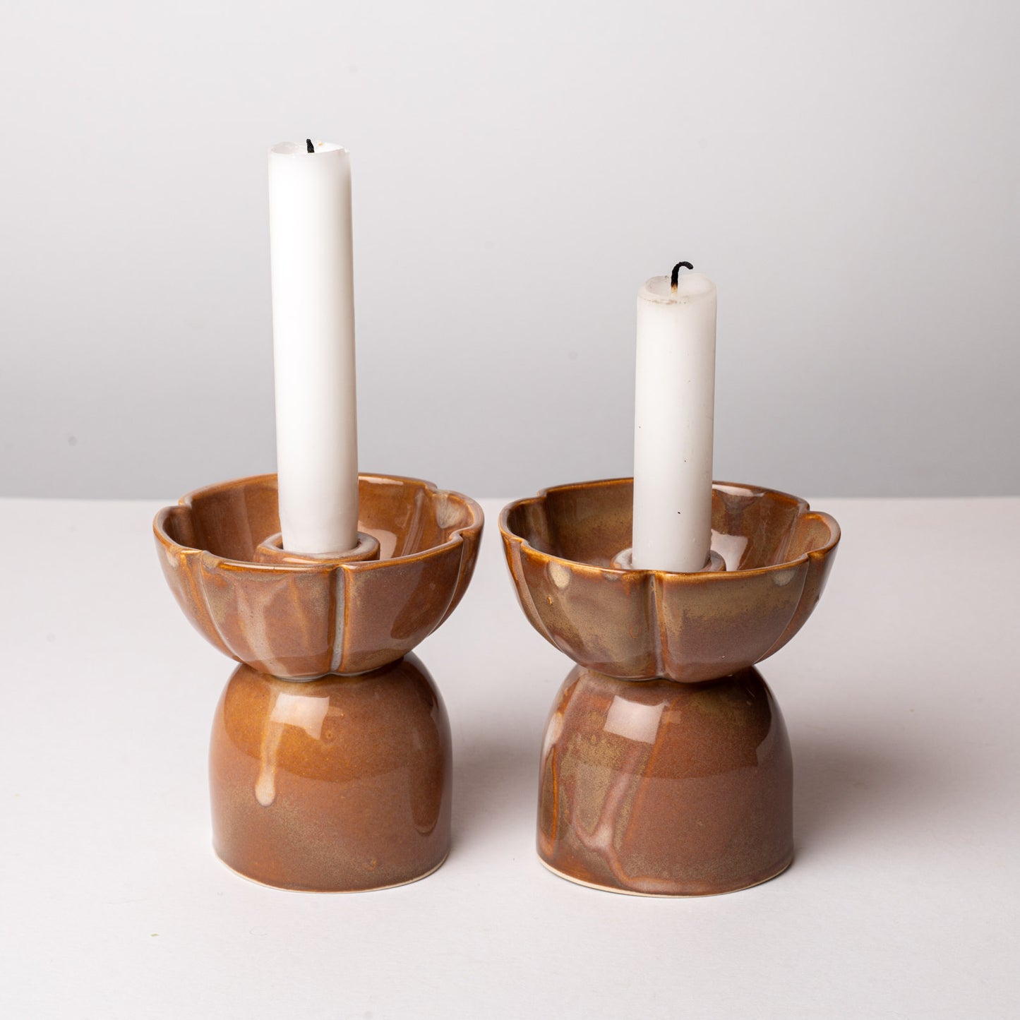 2 Grands Bougeoirs Fleur Café