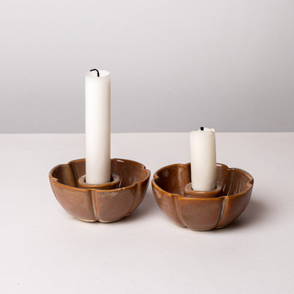 2 Bougeoirs Fleur Café