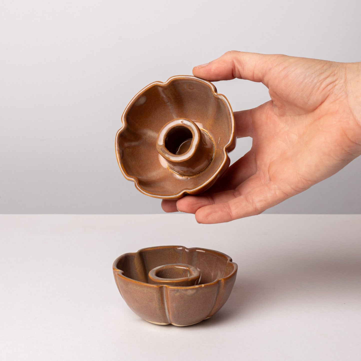 2 Bougeoirs Fleur Café