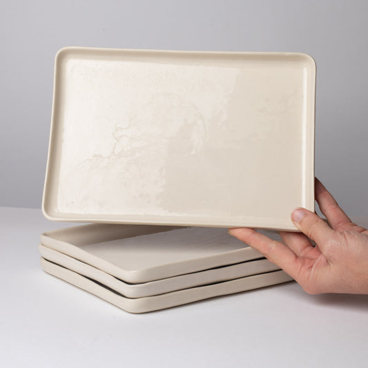 Set de plateaux blancs