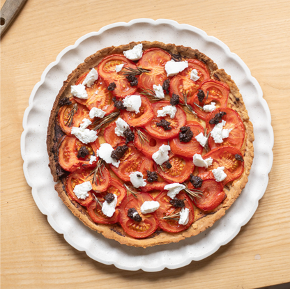 Grand plat à tarte Fleurs